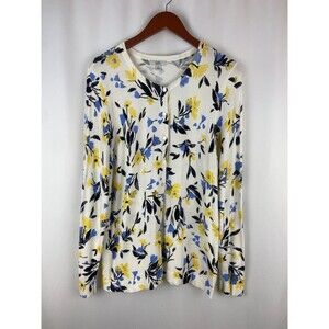Croft & Barrow  XL Multicolor Button Up Floral Cardigan Sweater Easter Whimsical